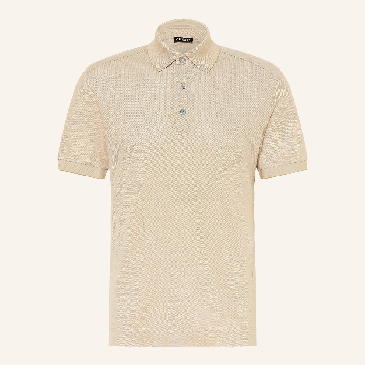Polo Zegna - En piqué et soie - Beige