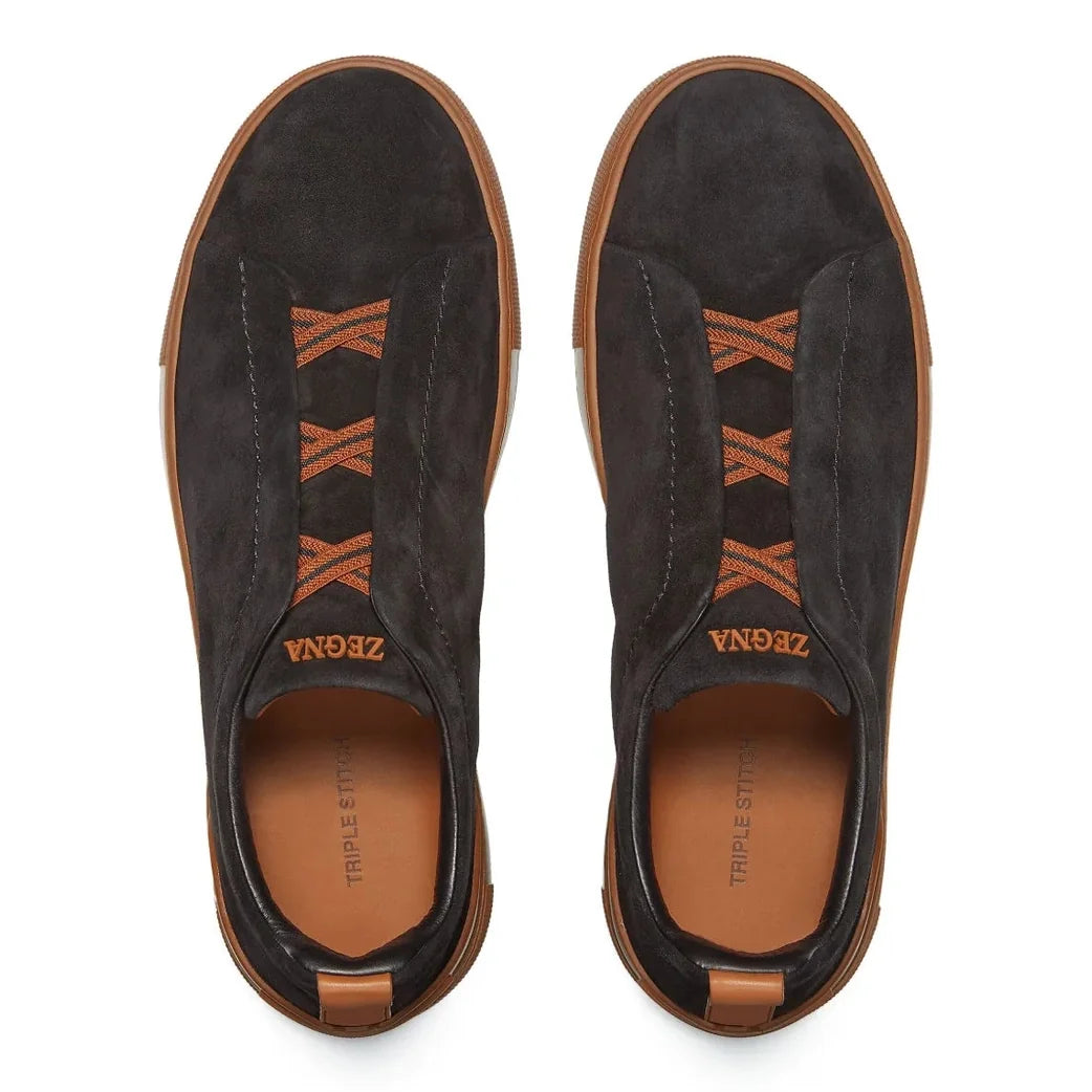 Espadrilles Zegna - Triple Stitch™ SECONDSKIN - Laine - Noir/Marron