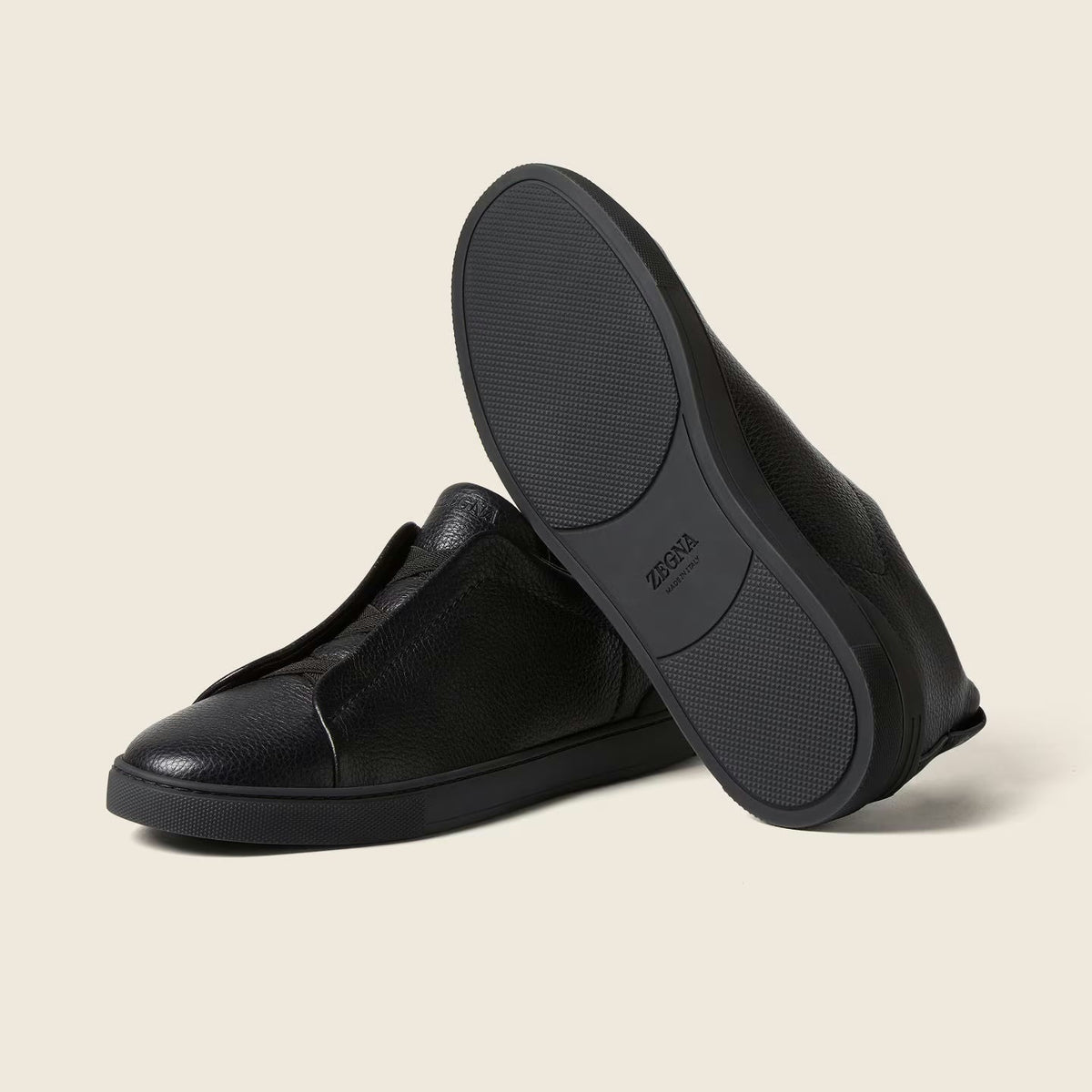 Espadrilles Zegna - Triple Stitch™ SECONDSKIN - En Cuir Noires