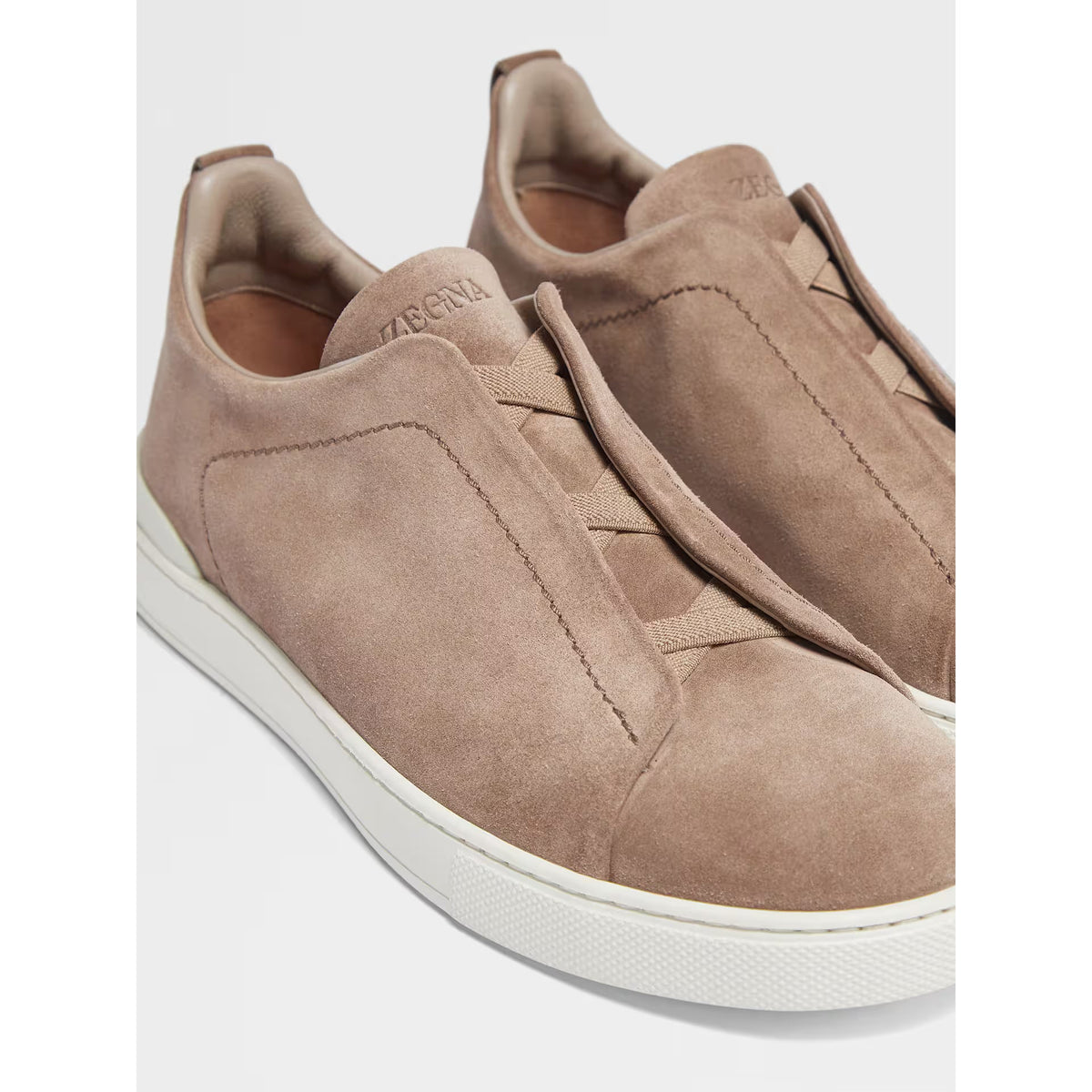 Espadrilles Zegna - Triple Stitch™ - Veau Velours - Beige Foncé