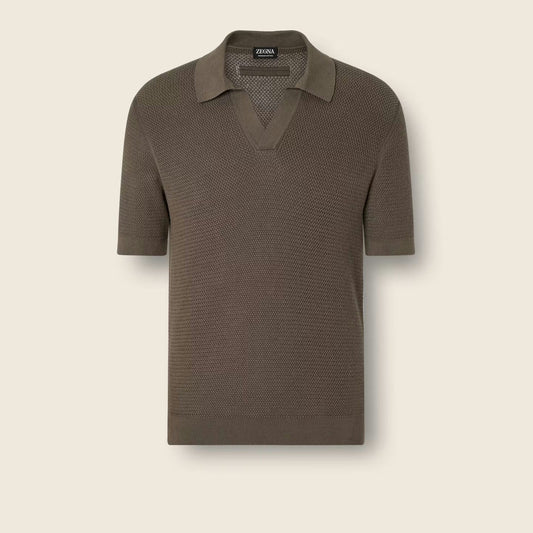 Polo Zegna - Coton - Taupe Foncé