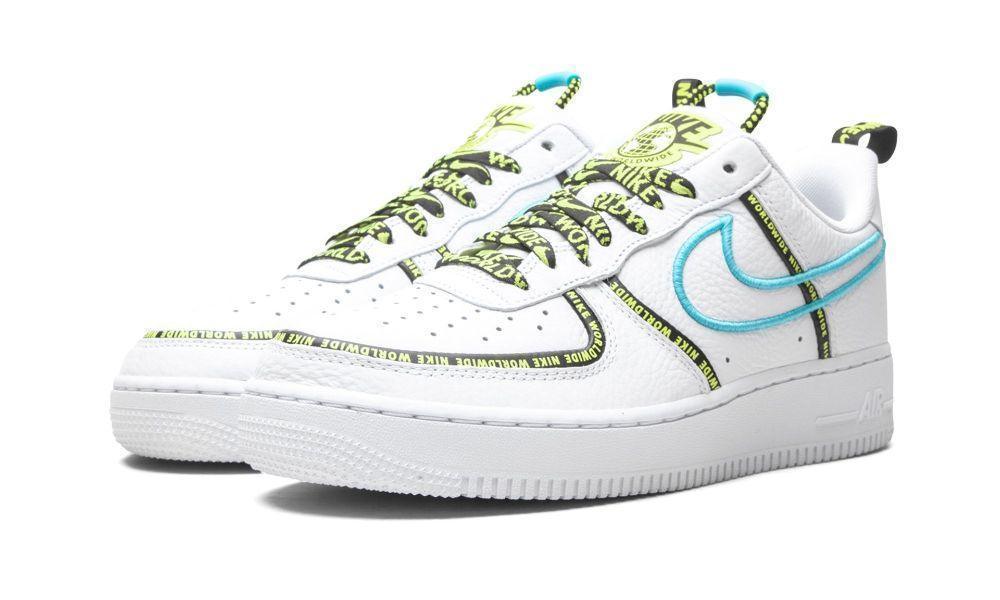 Nike Air Force 1 Low "Worldwide White / Blue Fury / Volt"