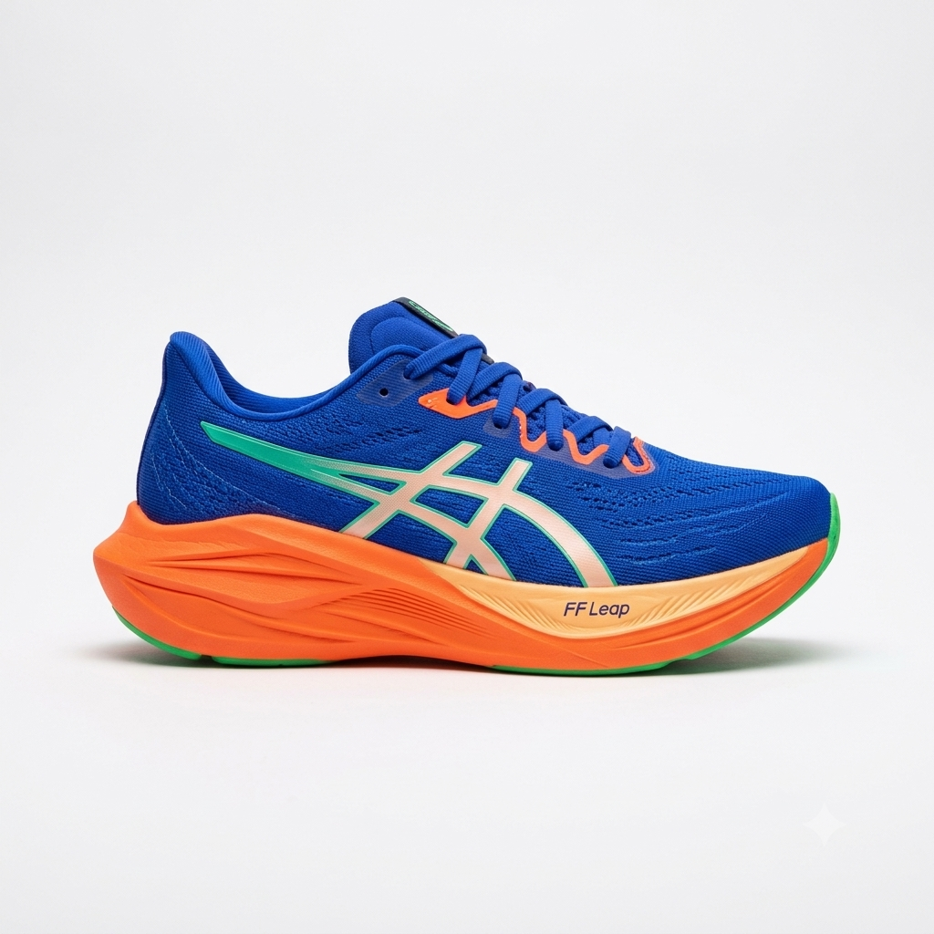 Asics Novablast 4 – Blue / Orange & Iridescent Teal