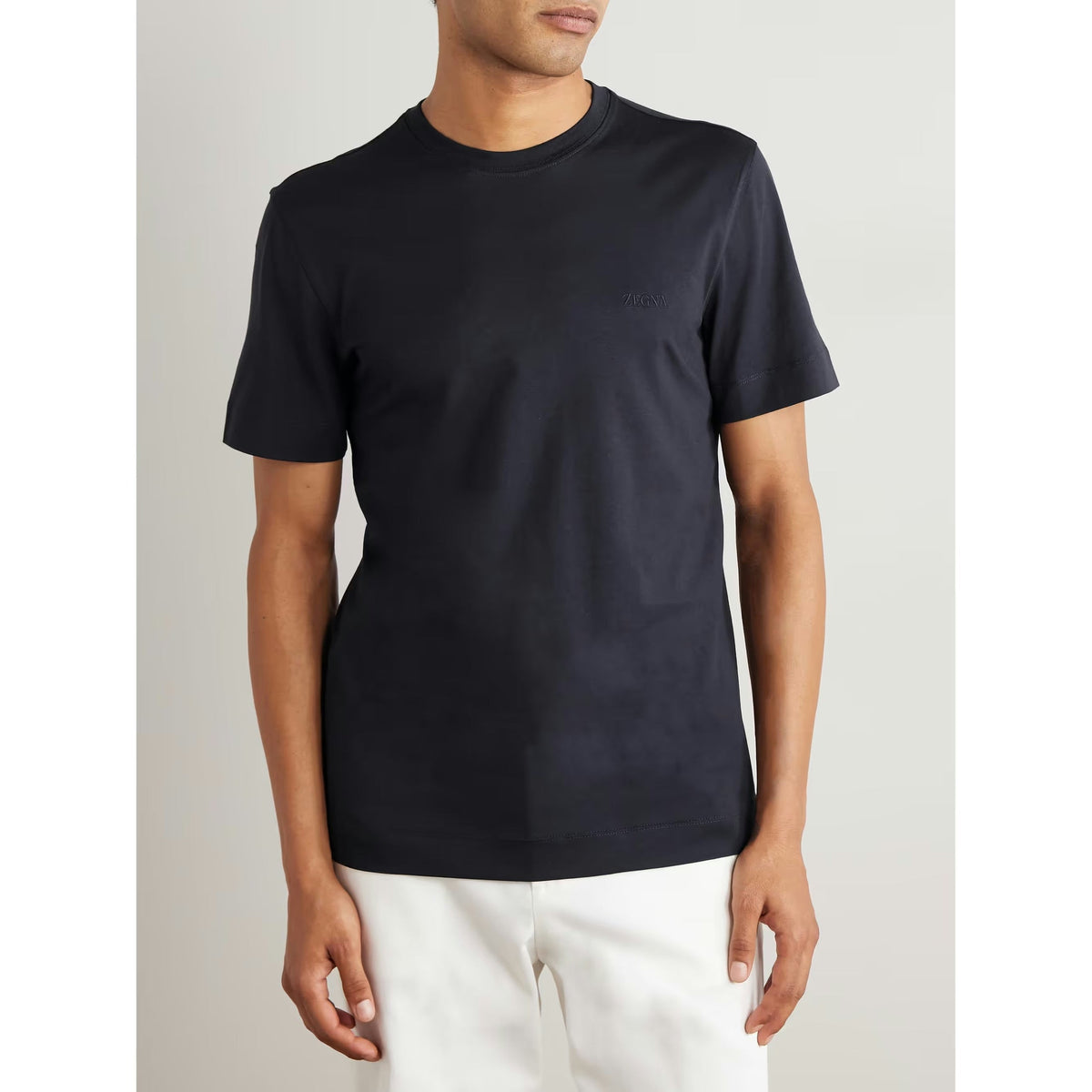 T-Shirt Zegna - Coton - Bleu Marine