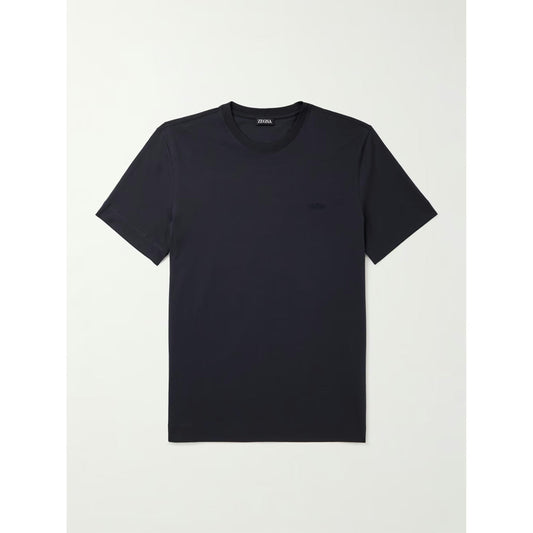 T-Shirt Zegna - Coton - Bleu Marine